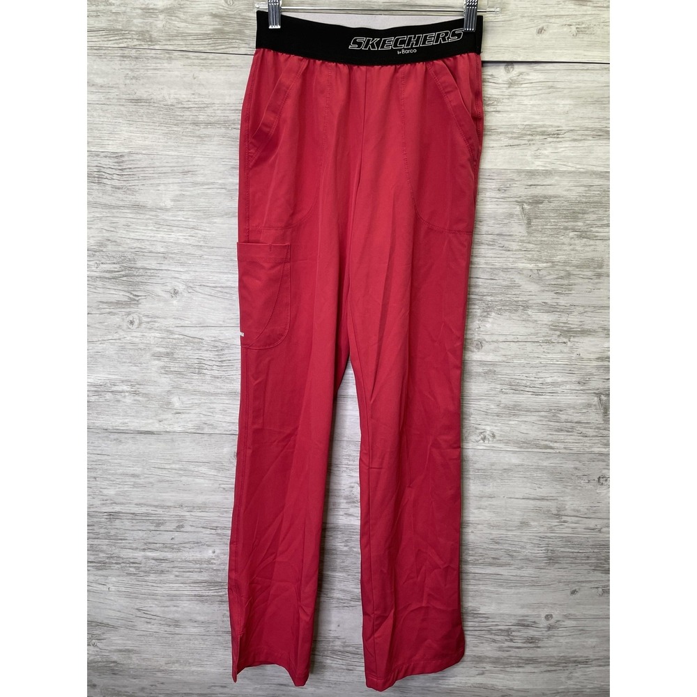 Skechers By Barco Pants Womens XS Pink Cargo Straight Leg Pull On Stretch‎